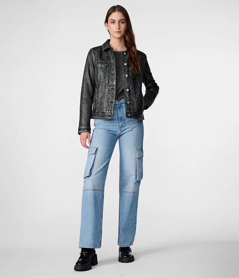 Addison Leather Denim Jacket — image 1 of 1