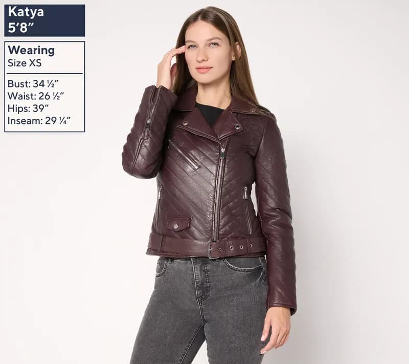 Margo Quilted Leather Moto Jacket — image 1 of 1