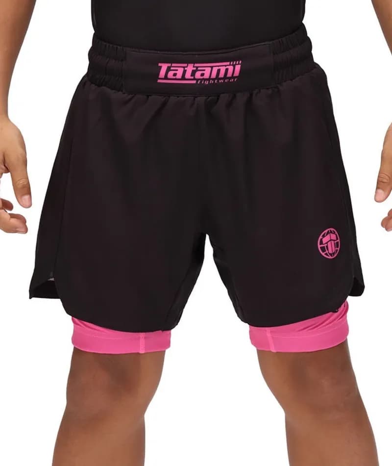 Kids Dual Layer Grappling Shorts - Pink — image 1 of 1