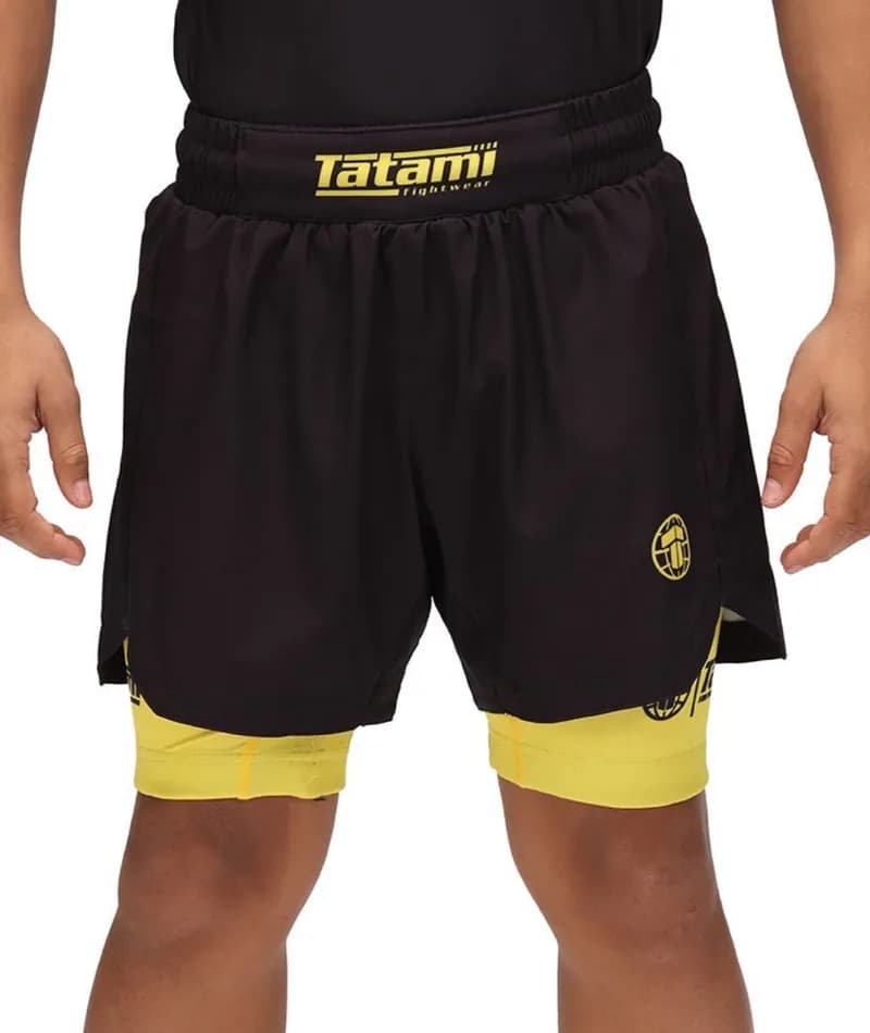 Kids Dual Layer Grappling Shorts - Yellow — image 1 of 1