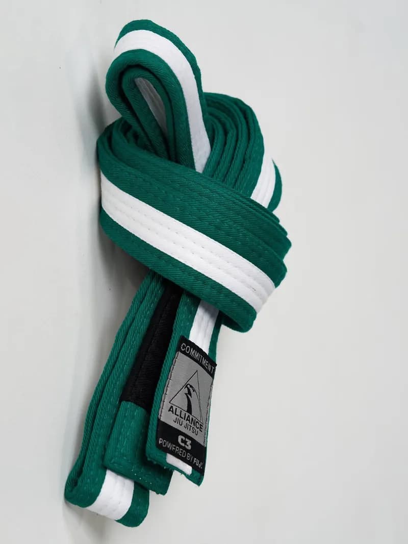 Kids FUJI x Alliance BJJ Belt Green/White — image 1 of 1