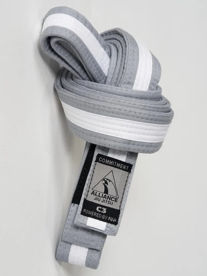 Kids FUJI x Alliance BJJ Belt Grey/White — image 1 of 1