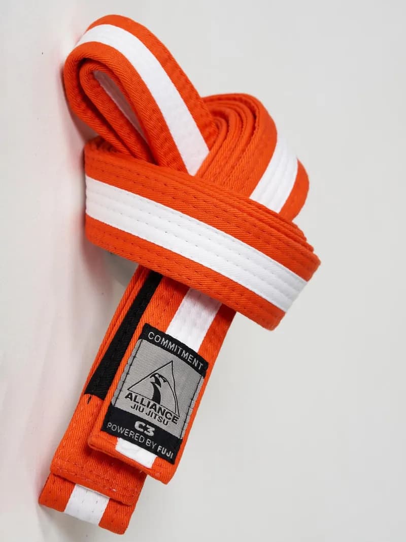 Kids FUJI x Alliance BJJ Belt Orange/White — image 1 of 1