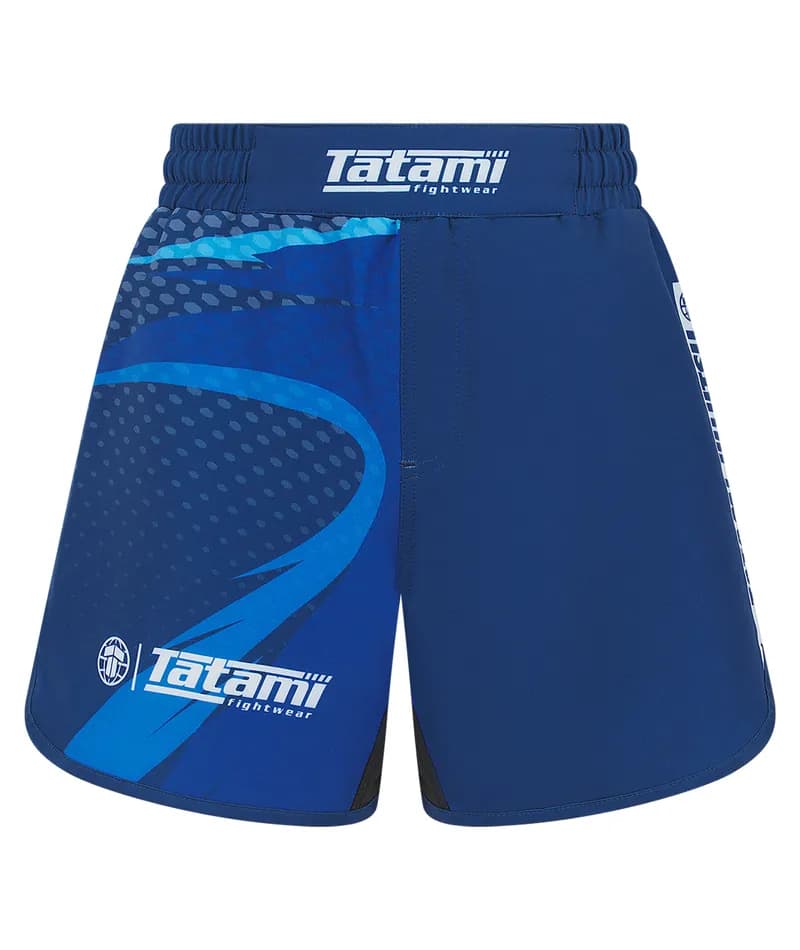 Ladies Abstract High Cut Shorts - Blue — image 1 of 1