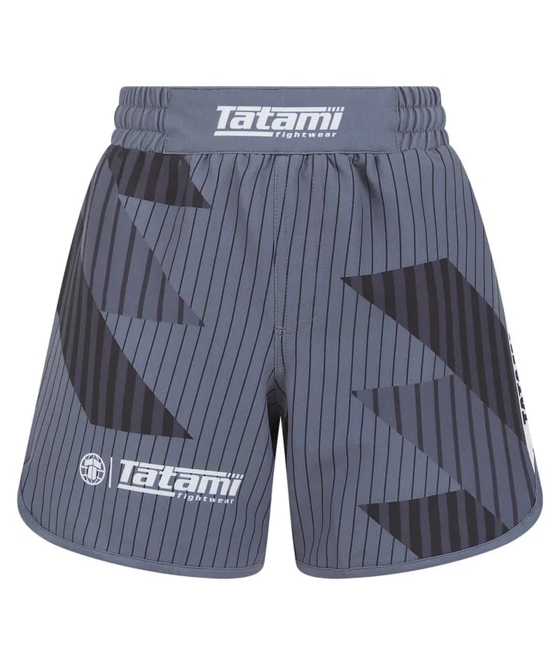 Ladies Abstract High Cut Shorts - White & Grey — image 1 of 1
