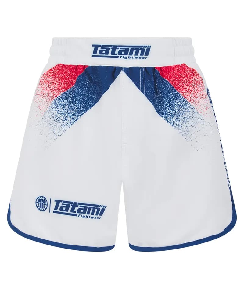 Ladies Abstract High Cut Shorts - White & Navy — image 1 of 1