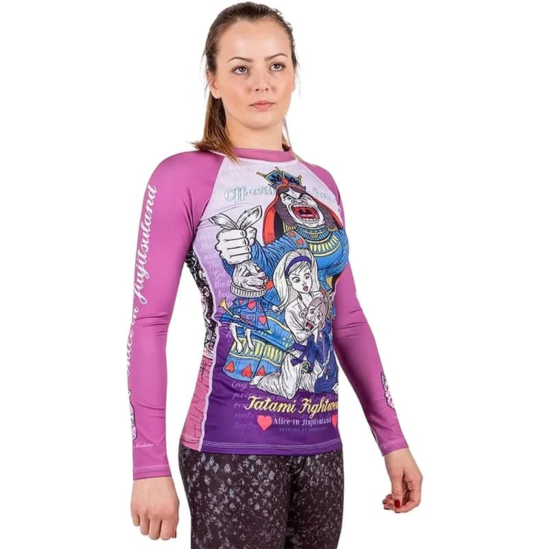 Ladies Meerkatsu Alice In Jiu-Jitsu Land Rash Guard — image 1 of 1