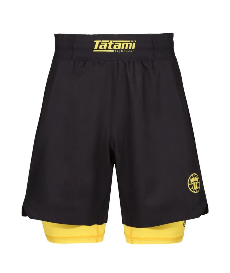Ladies Dual Layer Grappling Shorts - Yellow — image 1 of 1
