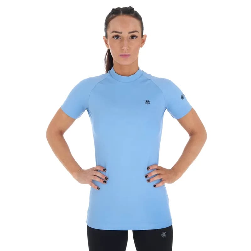 Ladies Fusion Short Sleeve Rash Guard - Blue — image 1 of 1