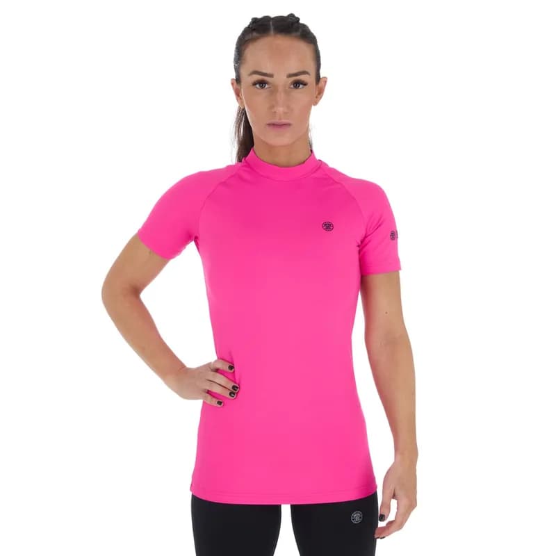 Ladies Fusion Short Sleeve Rash Guard - Pink — image 1 of 1