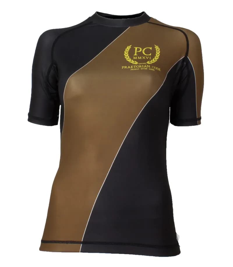 Ladies IBJJF Ranked Short Sleeve Rash Guard - Brown — image 1 of 1