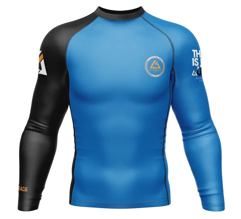 Rilion Gracie Long Sleeve Ranked Rashguard Blue — image 1 of 1
