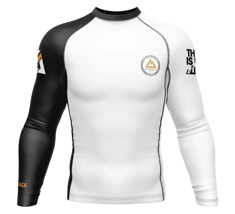 Rilion Gracie Long Sleeve Ranked Rashguard White — image 1 of 1