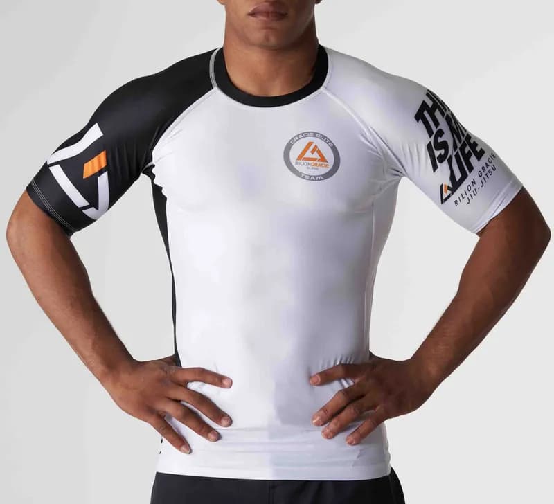Rilion Gracie Ranked Short Sleeve Rashguard White — image 1 of 1