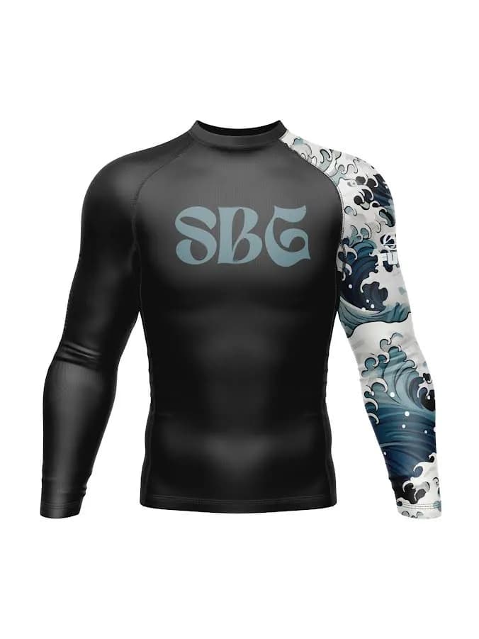 SBG Flow Like Water Long Sleeve Rashguard Black — image 1 of 1