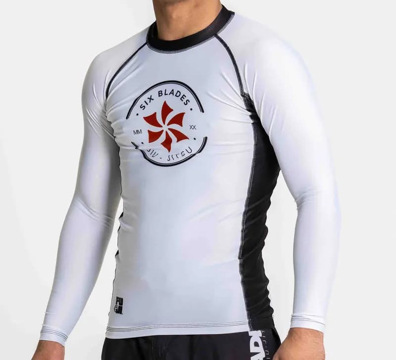 Six Blades Long Sleeve Rashguard White — image 1 of 1