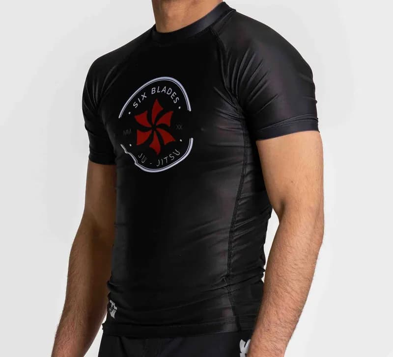 Six Blades Short Sleeve Rashguard Black — image 1 of 1