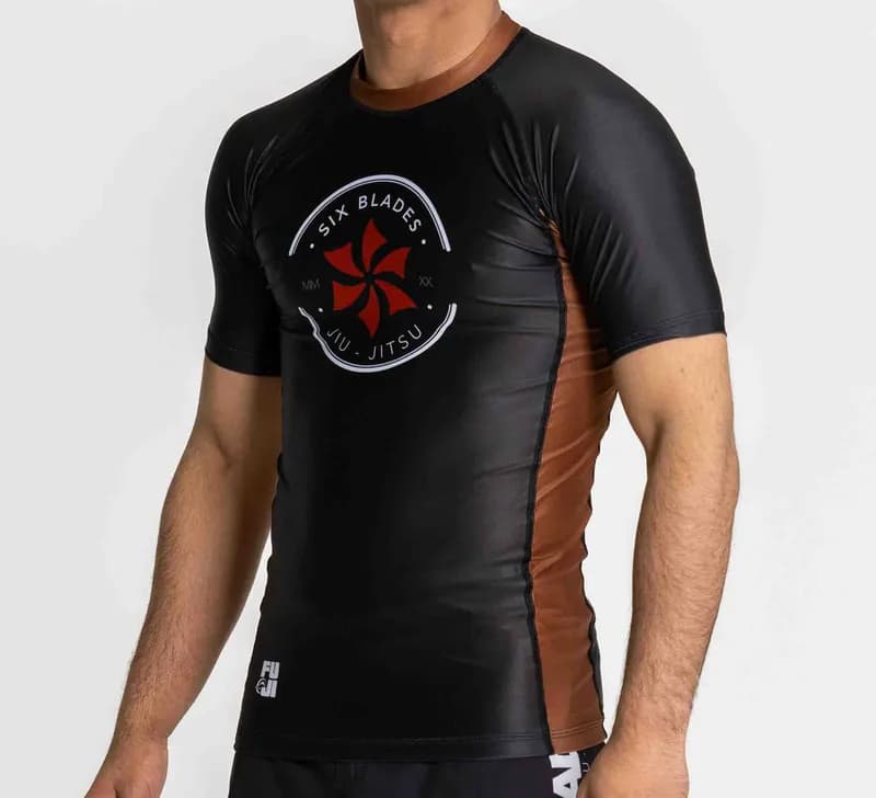 Six Blades Short Sleeve Rashguard Brown — image 1 of 1