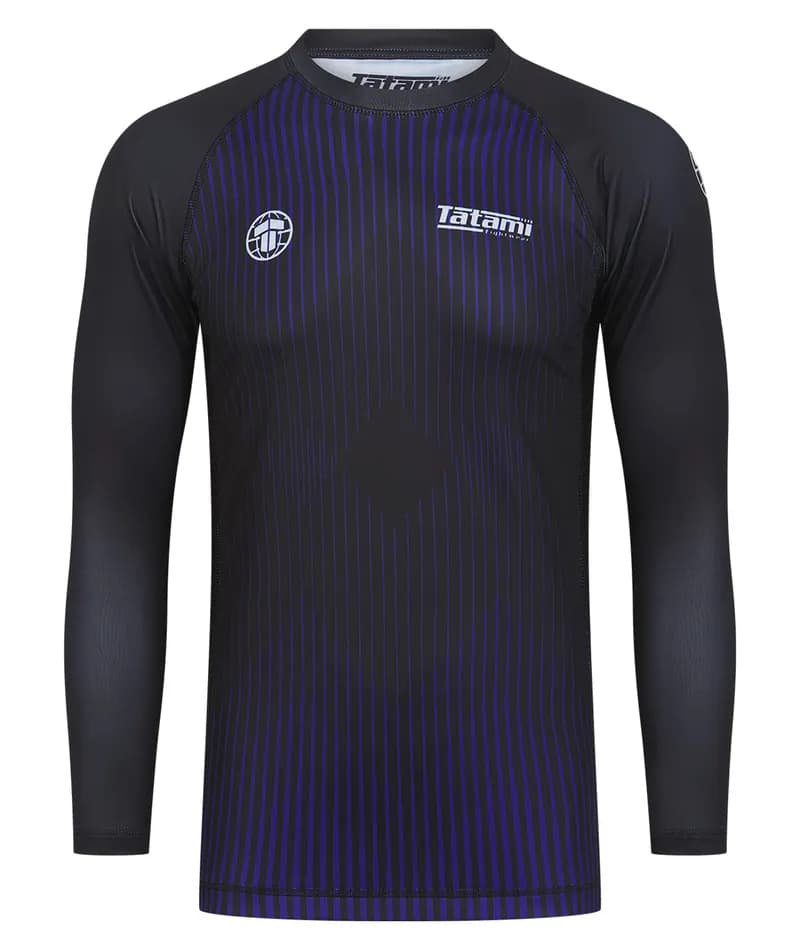 Striped Long Sleeve Rash Guard - Purple — image 1 of 1