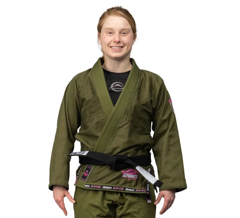Suparaito Womens BJJ Gi Military Green and Pink — image 1 of 1