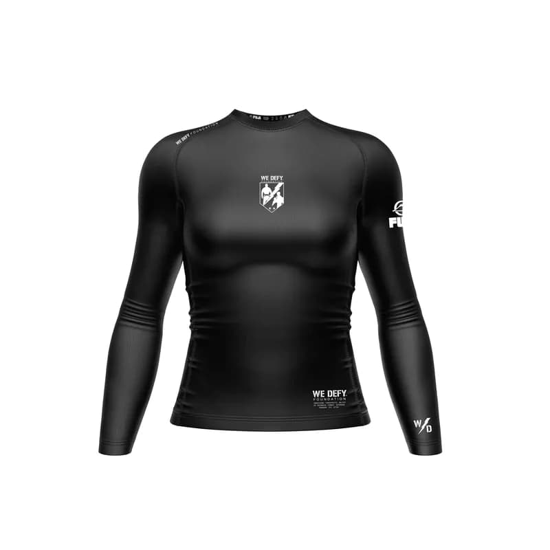 Womens We Defy Core Long Sleeve Rashguard Black — image 1 of 1