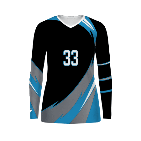 Girls FreeStyle Sublimated Long Sleeve Stretch Volleyball Jersey