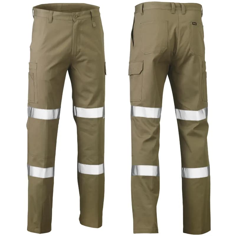 Hi-Vis Stripe Work Trousers Khaki — image 1 of 1