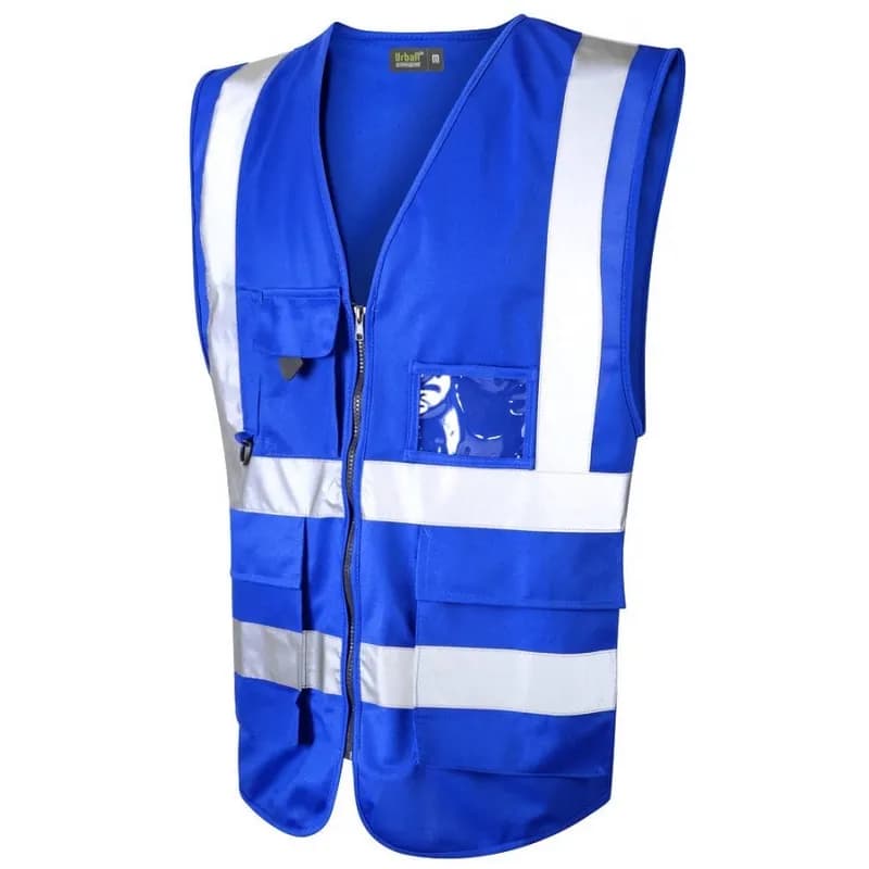 4 Pocket High Visibility Blue 140 GSM Safety Vest with Reflective Strips — image 1 of 1