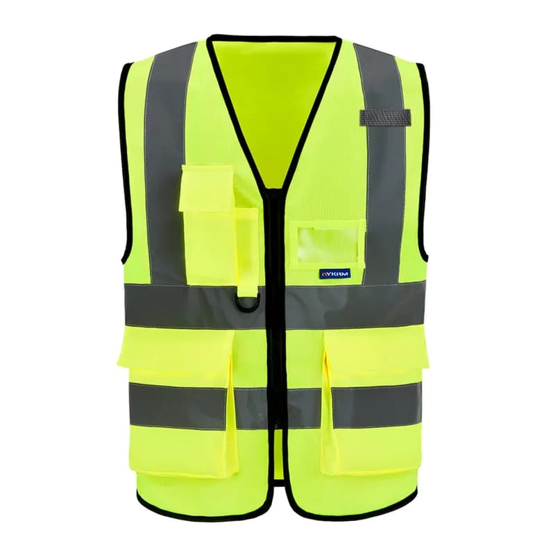 4 Pocket High Visibility Yellow 140 GSM Safety Vest with Reflective Strips — image 1 of 1