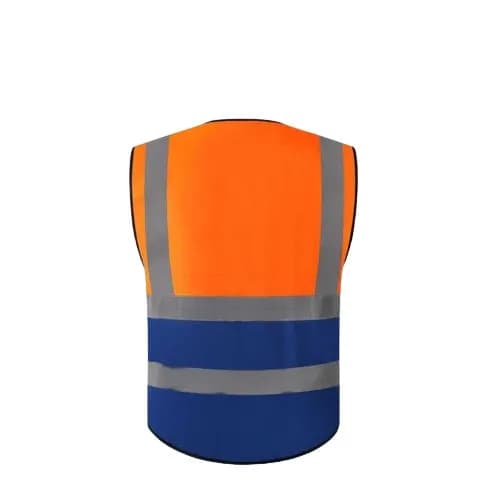 Reflective Orange Blue Safety Vest Mesh Jacket with Zipper — image 1 of 1