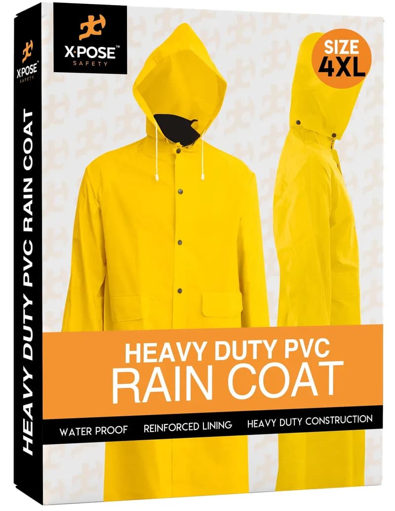 PVC Washable Waterproof Heavy Duty Yellow Raincoat — image 1 of 1