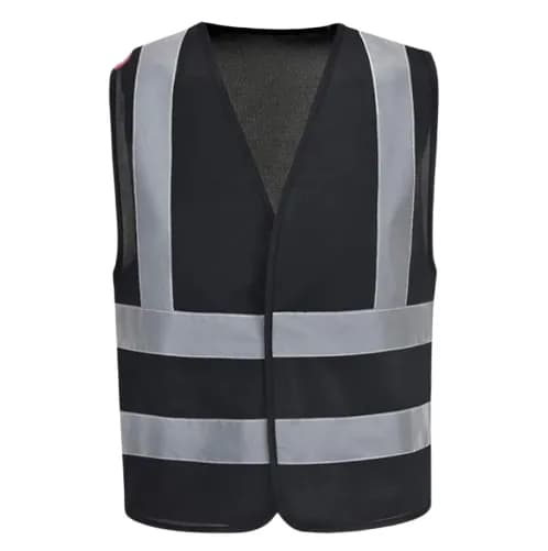 Reflective 120GSM Polyester Black Safety Vest — image 1 of 1