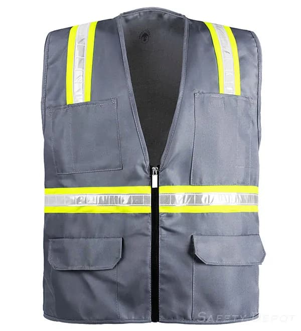 Reflective 120GSM Polyester Grey Safety Vest — image 1 of 1