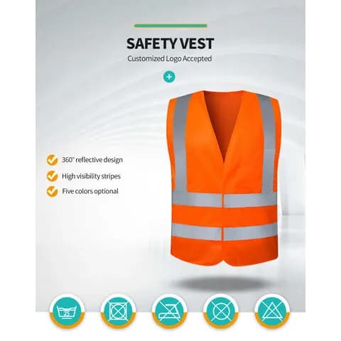 Reflective 120GSM Polyester Orange Safety Vest — image 1 of 1