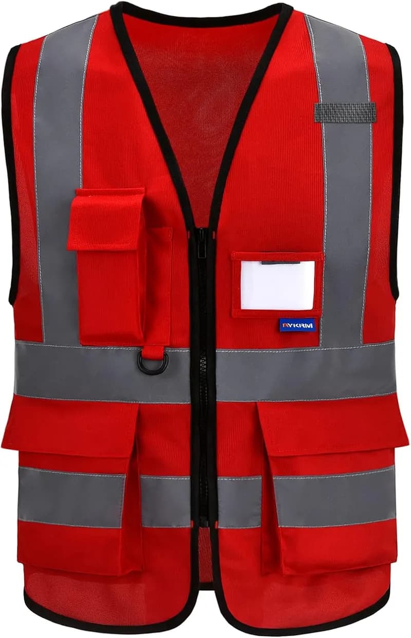 Reflective 120GSM Polyester Red Safety Vest — image 1 of 1