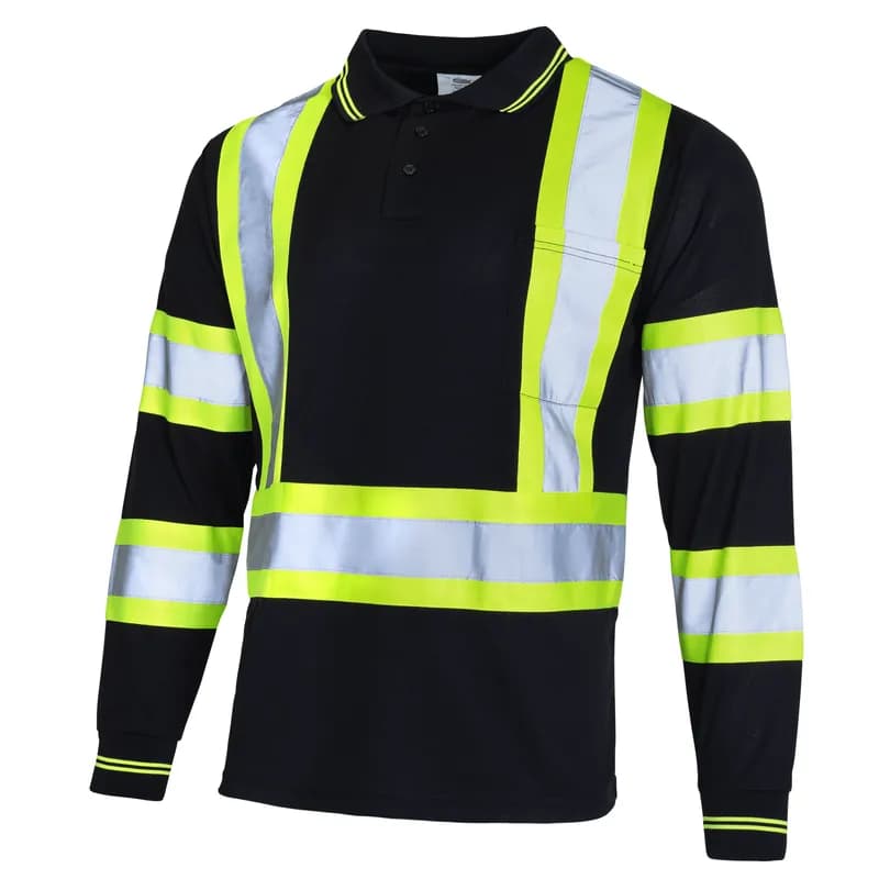 UV Protection Hi-Vis Safety Polo — Black — image 1 of 1