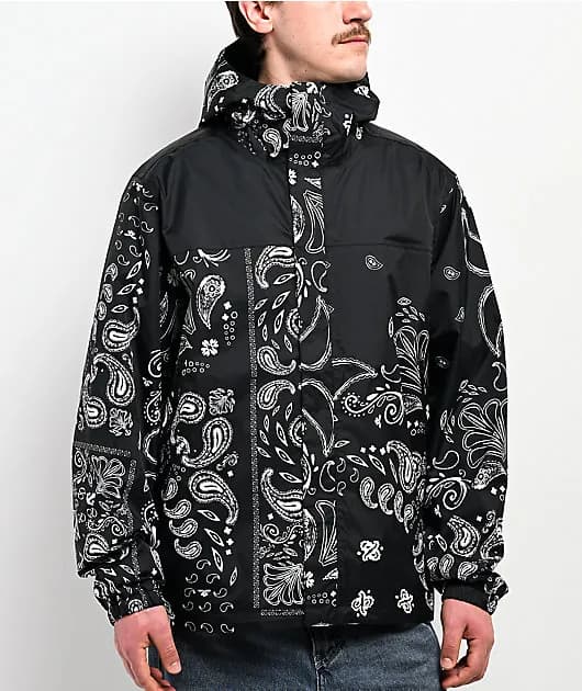 2.0 Black Paisley Windbreaker Jacket