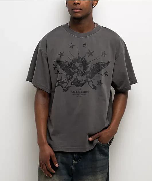 40s Shorties Cherub Rock Grey Wash T-Shirt