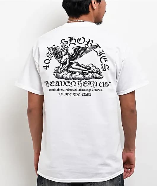 40s Shorties Heaven Help Us White T-Shirt