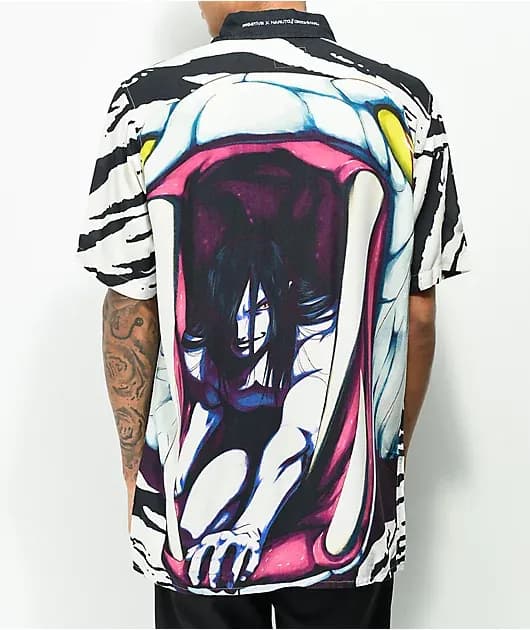 Action Hero Shippuden Orochimaru Short Sleeve Button Up Shirt