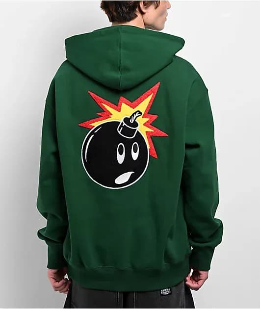 Chenille Patch Green Hoodie — image 1 of 1