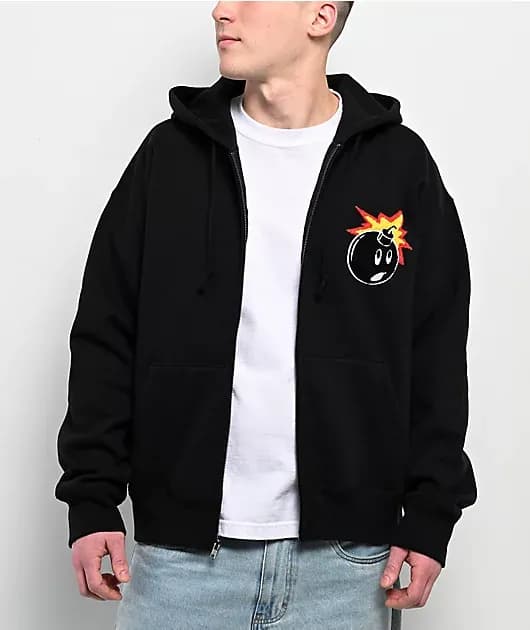 OG Logo Chenille Black Zip Hoodie — image 1 of 1