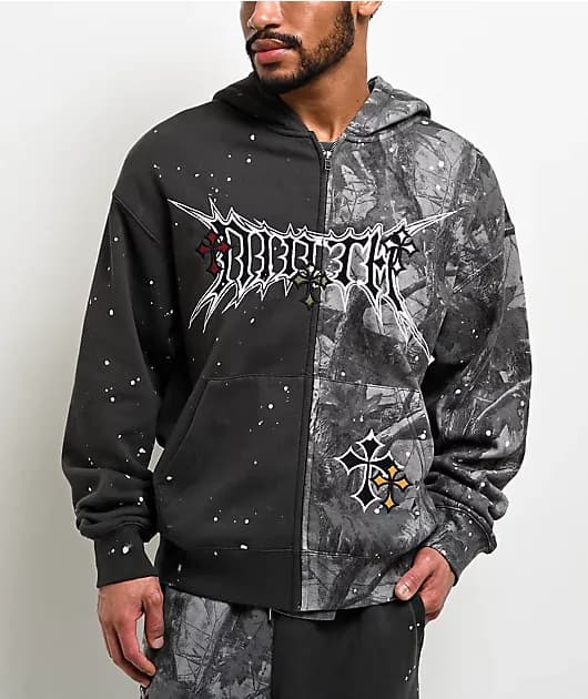 Adductor Grey Camo Boxy Zip Hoodie