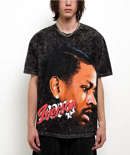 Allen Iverson MVP Black Wash T-Shirt — image 1 of 1
