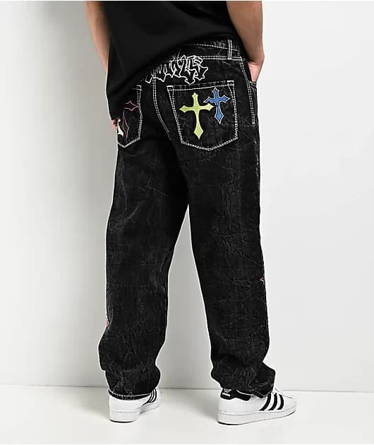 Ambush Crosses Black Wash Loose Fit Jeans