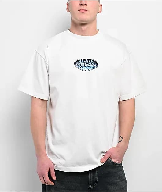 April Clear Flames White Boxy T-Shirt — image 1 of 1