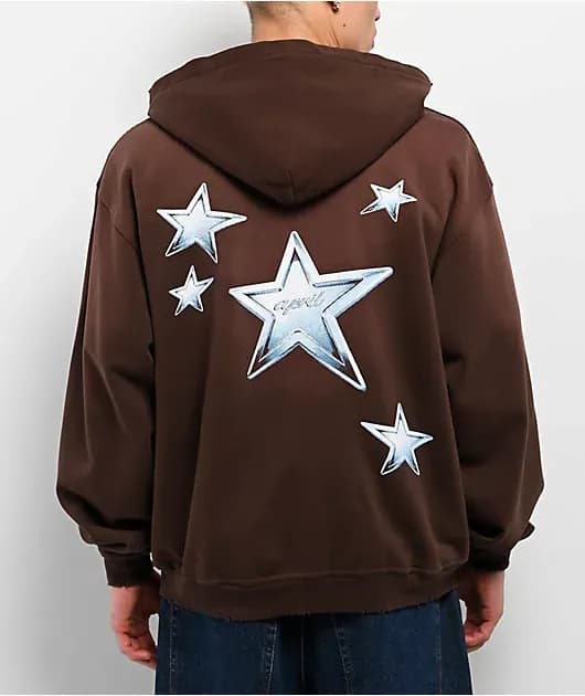 April Stars Brown Zip Hoodie — image 1 of 1