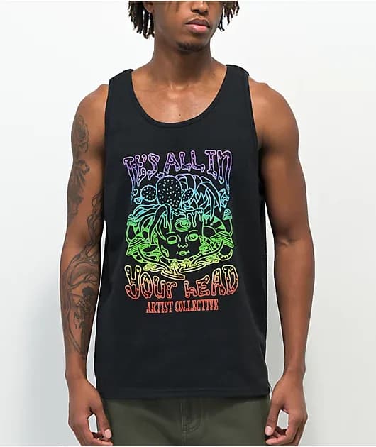 Artist Collective We Trippy Black Tank Top — image 1 of 1