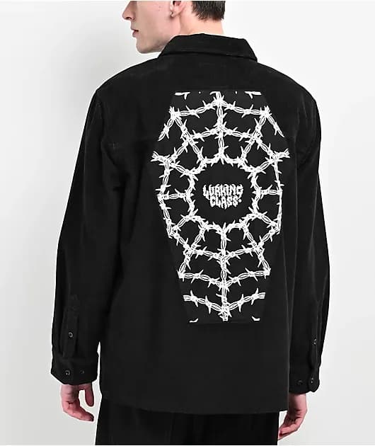 Barbed Web Black Corduroy Zip Work Shirt — image 1 of 1