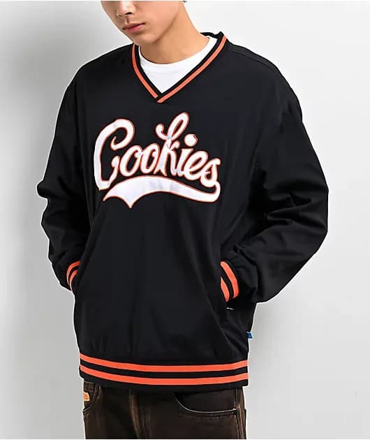 Bases Loaded Black Orange Pullover Jacket — image 1 of 1